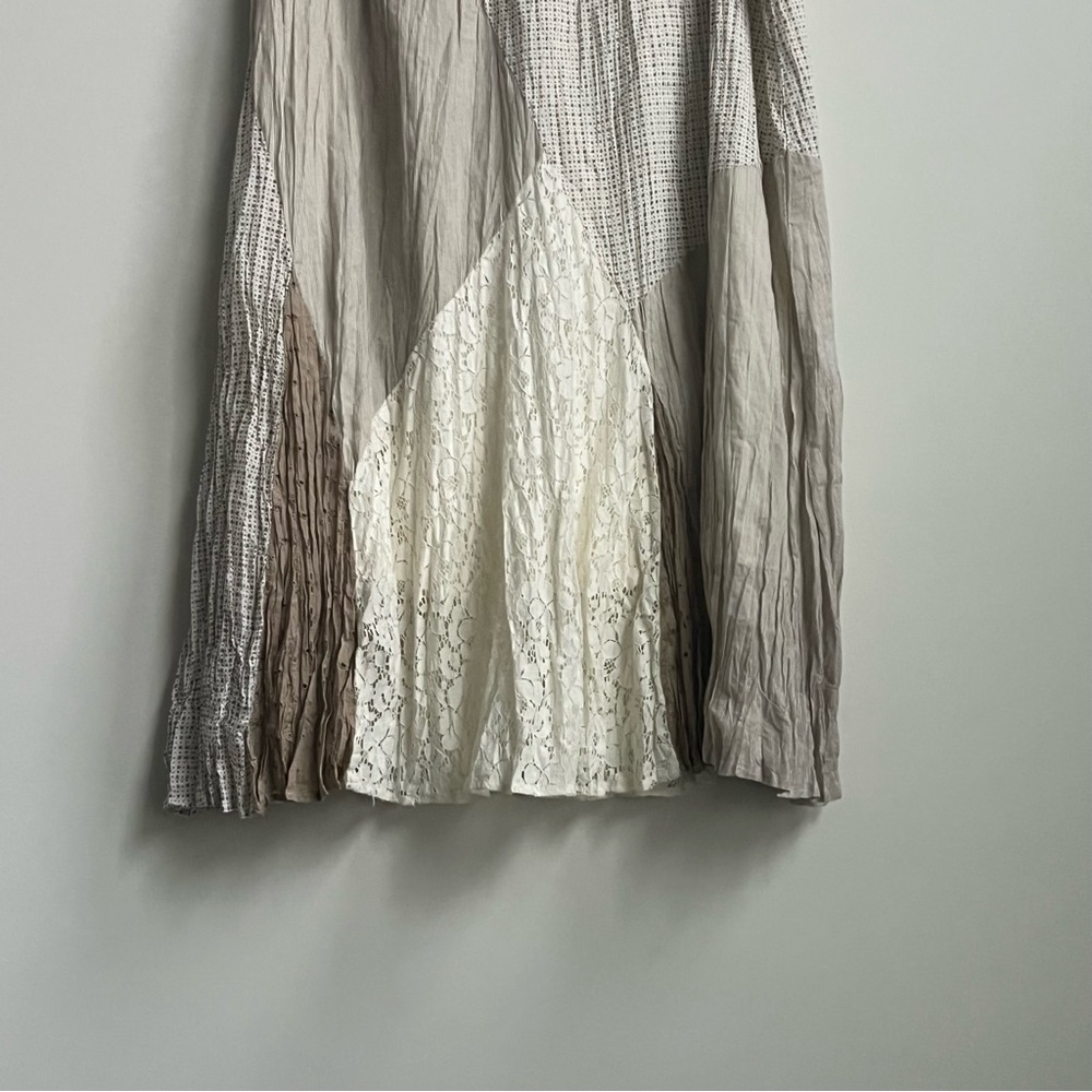 Style & Co Midi Skirt Patch Quilt Lace Midi Cotton XL Cottagecore Boho Peasant - Picture 4 of 8